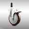 Service Caster 5 Inch 316SS Maroon Poly Swivel 3/4 Inch Expanding Stem Caster Lock Brake SCC SCC-SS316TTLEX20S514-PPUB-MRN-34 - alternate 1